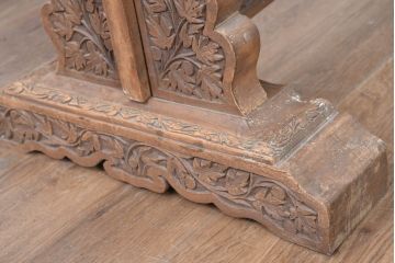アジアンビンテージ　オリエンタルクラシックデザイン　ペイズリー柄や植物文様の緻密な彫刻が目を惹く衝立て(パーテーション、スクリーン、間仕切り、店舗什器、ヴィンテージ)(R-084477)