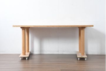 中古　CONDE HOUSE(カンディハウス)　ナラ材　ナチュラルテイストの空間づくりにおすすめ!木の温もりを感じられる無垢材のダイニングテーブル(6人掛け、食卓、作業台)(R-084478)