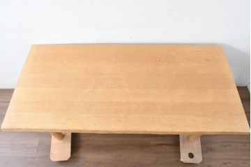 中古　CONDE HOUSE(カンディハウス)　ナラ材　ナチュラルテイストの空間づくりにおすすめ!木の温もりを感じられる無垢材のダイニングテーブル(6人掛け、食卓、作業台)(R-084478)