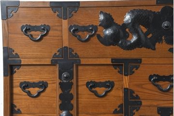 中古　美品　堂々とした佇まいが魅力のアンティーク調時代箪笥(収納箪笥、衣装箪笥、整理箪笥、和箪笥、引き出し)(R-084483)