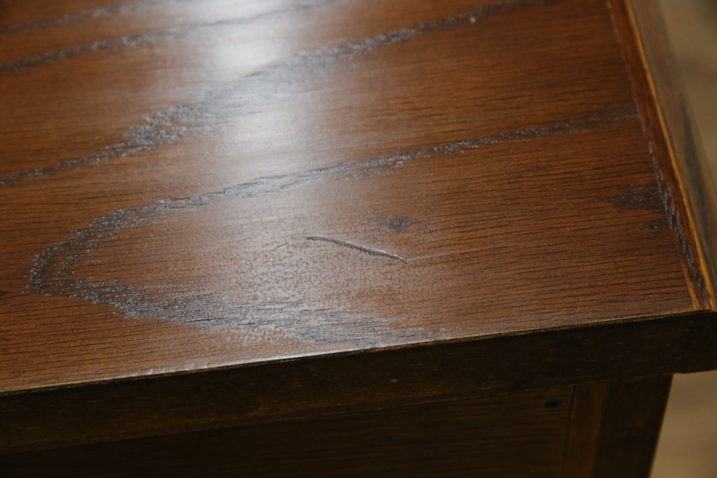 中古　三越家具(現カントリーハウス)　Brugge(ブルージュ)　クラシカルな空間づくりにぴったりなステンドグラス入りサイドボード　(R-084484)