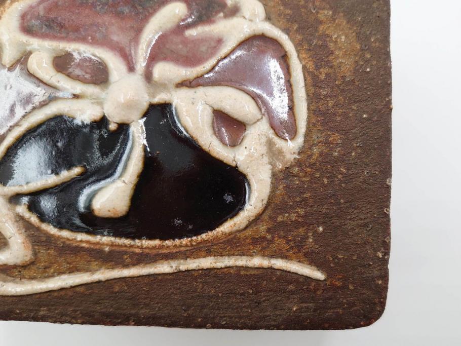 河井寛次郎　鉄釉　河井つね識箱　4.4寸　土のぬくもりと自然な色合いが調和した心安らぐ蓋物(蓋付き器、小物入れ、深鉢、深皿、和食器、陶器、四寸四分)(R-084486)