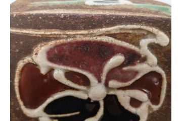 河井寛次郎　鉄釉　河井つね識箱　4.4寸　土のぬくもりと自然な色合いが調和した心安らぐ蓋物(蓋付き器、小物入れ、深鉢、深皿、和食器、陶器、四寸四分)(R-084486)