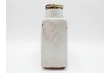 河井寛次郎　草絵　高さ 約22cm　素朴な美しさが魅力の扁壷(扁壺、花瓶、花生、花入、花器、フラワーベース、共箱付)(R-084487)