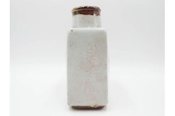 河井寛次郎　草絵　高さ 約22cm　素朴な美しさが魅力の扁壷(扁壺、花瓶、花生、花入、花器、フラワーベース、共箱付)(R-084487)