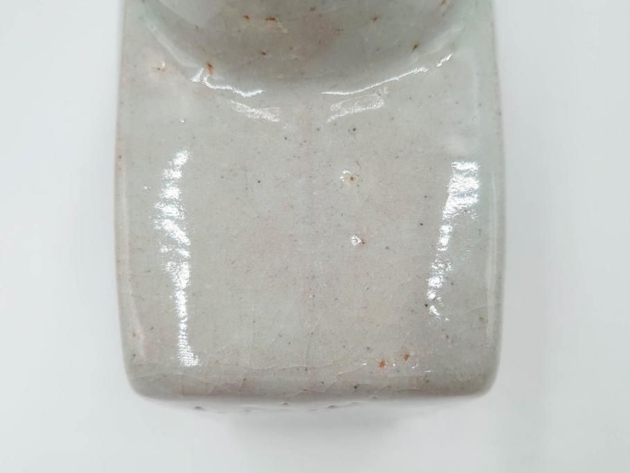 河井寛次郎　草絵　高さ 約22cm　素朴な美しさが魅力の扁壷(扁壺、花瓶、花生、花入、花器、フラワーベース、共箱付)(R-084487)