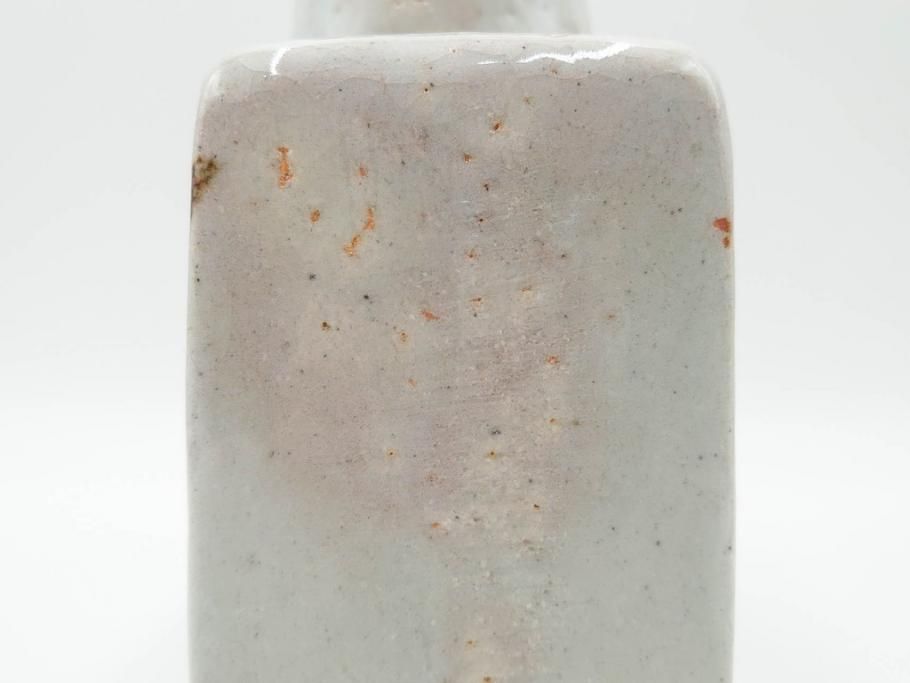 河井寛次郎　草絵　高さ 約22cm　素朴な美しさが魅力の扁壷(扁壺、花瓶、花生、花入、花器、フラワーベース、共箱付)(R-084487)