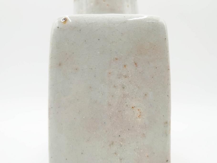 河井寛次郎　草絵　高さ 約22cm　素朴な美しさが魅力の扁壷(扁壺、花瓶、花生、花入、花器、フラワーベース、共箱付)(R-084487)