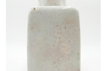 河井寛次郎　草絵　高さ 約22cm　素朴な美しさが魅力の扁壷(扁壺、花瓶、花生、花入、花器、フラワーベース、共箱付)(R-084487)