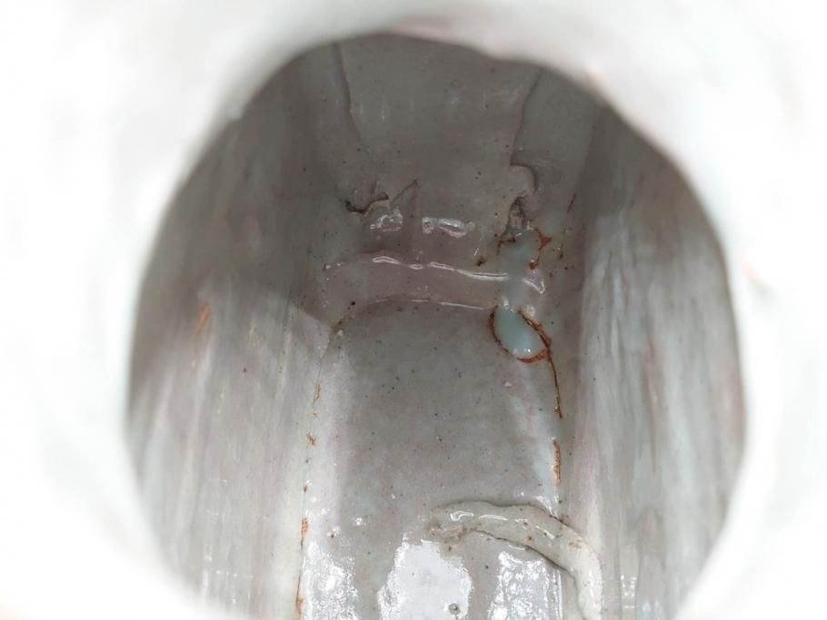 河井寛次郎　草絵　高さ 約22cm　素朴な美しさが魅力の扁壷(扁壺、花瓶、花生、花入、花器、フラワーベース、共箱付)(R-084487)