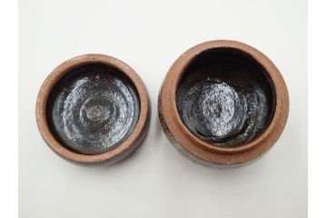 人間国宝　島岡達三　益子焼　象嵌　2.8寸　お部屋に静謐な美しさをもたらす盒子(R-084490)