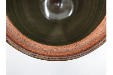 人間国宝　島岡達三　益子焼　刷毛目　梅文　空間に格調高い趣を演出する水指(R-084492)