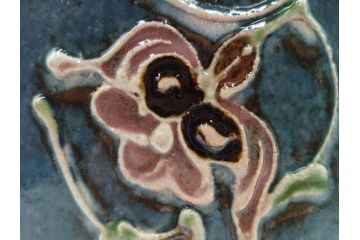 河井寛次郎　呉洲(呉須)　高さ 約24cm　堂々とした存在感と温かみを感じる花扁壷(扁壺、花瓶、花生、花入、花器、フラワーベース、共箱付)(R-084494)