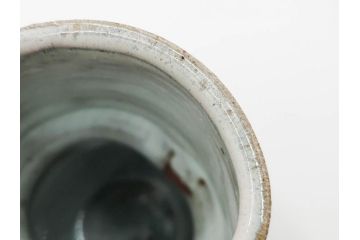 中里重利　朝鮮唐津　高さ 約23cm　力強くも繊細な美しさを放つ花入(耳付、花瓶、花生、花器、共箱付)(R-084495)