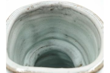 中里重利　朝鮮唐津　高さ 約23cm　力強くも繊細な美しさを放つ花入(耳付、花瓶、花生、花器、共箱付)(R-084495)