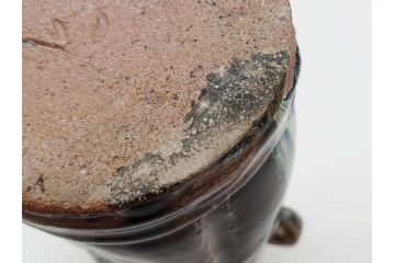 中里重利　朝鮮唐津　高さ 約23cm　力強くも繊細な美しさを放つ花入(耳付、花瓶、花生、花器、共箱付)(R-084495)