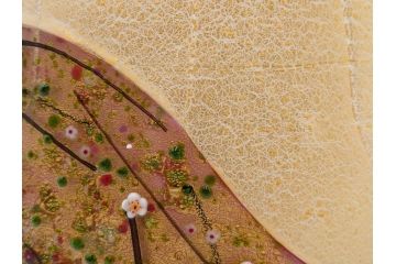 黒木国昭　金彩象嵌　光琳　着物　ガラス　高さ 約31cm　華やかで可愛らしい置物　(R-084497)