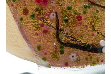 黒木国昭　金彩象嵌　光琳　着物　ガラス　高さ 約31cm　華やかで可愛らしい置物　(R-084497)