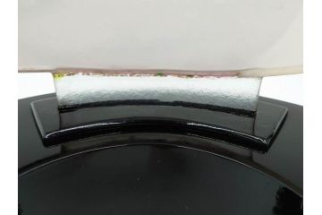 黒木国昭　金彩象嵌　光琳　着物　ガラス　高さ 約31cm　華やかで可愛らしい置物　(R-084497)