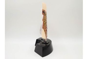 黒木国昭　金彩象嵌　光琳　着物　ガラス　高さ 約31cm　華やかで可愛らしい置物　(R-084497)