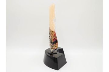 黒木国昭　金彩象嵌　光琳　着物　ガラス　高さ 約31cm　華やかで可愛らしい置物　(R-084497)