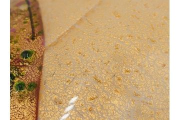 黒木国昭　金彩象嵌　光琳　着物　ガラス　高さ 約31cm　華やかで可愛らしい置物　(R-084497)