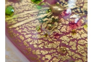 黒木国昭　金彩象嵌　光琳　着物　ガラス　高さ 約31cm　華やかで可愛らしい置物　(R-084497)