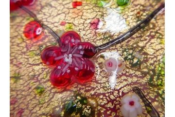 黒木国昭　金彩象嵌　光琳　着物　ガラス　高さ 約31cm　華やかで可愛らしい置物　(R-084497)