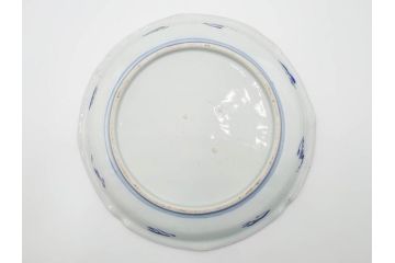 明治期　伊万里　図変わり　染付　唐子　色絵　約23cm　7.4寸　中皿5枚セット(R-084501)