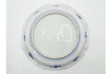 明治期　伊万里　図変わり　染付　唐子　色絵　約23cm　7.4寸　中皿5枚セット(R-084501)