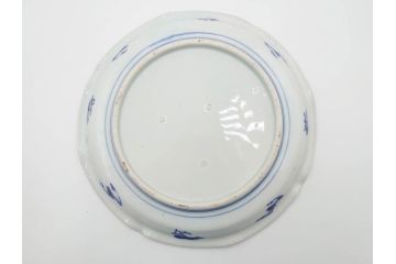 明治期　伊万里　図変わり　染付　唐子　色絵　約23cm　7.4寸　中皿5枚セット(R-084501)