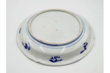明治期　伊万里　図変わり　染付　唐子　色絵　約23cm　7.4寸　中皿5枚セット(R-084501)