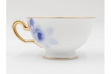 大倉陶園(OKURA、OAC)　ブルーローズ　上品な雰囲気のティーカップ&ソーサー2客セット(R-084502)