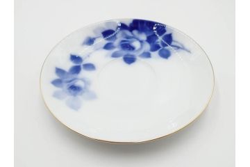大倉陶園(OKURA、OAC)　ブルーローズ　上品な雰囲気のティーカップ&ソーサー2客セット(R-084502)