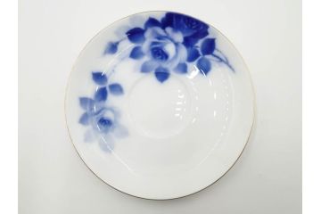 大倉陶園(OKURA、OAC)　ブルーローズ　上品な雰囲気のティーカップ&ソーサー2客セット(R-084502)