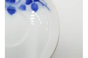 大倉陶園(OKURA、OAC)　ブルーローズ　上品な雰囲気のティーカップ&ソーサー2客セット(R-084502)