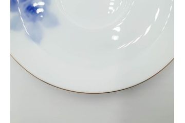 大倉陶園(OKURA、OAC)　ブルーローズ　上品な雰囲気のティーカップ&ソーサー2客セット(R-084502)