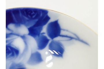 大倉陶園(OKURA、OAC)　ブルーローズ　上品な雰囲気のティーカップ&ソーサー2客セット(R-084502)