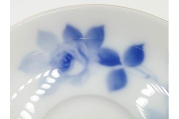 大倉陶園(OKURA、OAC)　ブルーローズ　上品な雰囲気のティーカップ&ソーサー2客セット(R-084502)