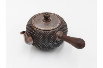 純銀　玉霰　重量 約216g　匠の技が光る急須(銀瓶、横手、煎茶、水注、茶道具、茶器、水差、水指)(R-084504)