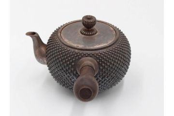 純銀　玉霰　重量 約216g　匠の技が光る急須(銀瓶、横手、煎茶、水注、茶道具、茶器、水差、水指)(R-084504)