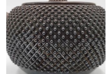 純銀　玉霰　重量 約216g　匠の技が光る急須(銀瓶、横手、煎茶、水注、茶道具、茶器、水差、水指)(R-084504)