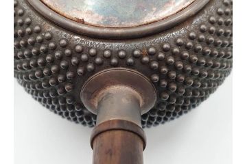 純銀　玉霰　重量 約216g　匠の技が光る急須(銀瓶、横手、煎茶、水注、茶道具、茶器、水差、水指)(R-084504)
