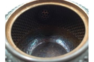 純銀　玉霰　重量 約216g　匠の技が光る急須(銀瓶、横手、煎茶、水注、茶道具、茶器、水差、水指)(R-084504)