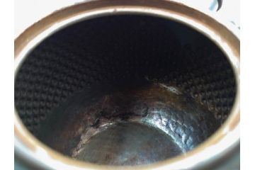 純銀　玉霰　重量 約216g　匠の技が光る急須(銀瓶、横手、煎茶、水注、茶道具、茶器、水差、水指)(R-084504)