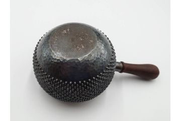 純銀　玉霰　重量 約216g　匠の技が光る急須(銀瓶、横手、煎茶、水注、茶道具、茶器、水差、水指)(R-084504)