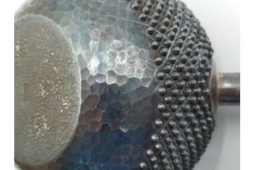 純銀　玉霰　重量 約216g　匠の技が光る急須(銀瓶、横手、煎茶、水注、茶道具、茶器、水差、水指)(R-084504)