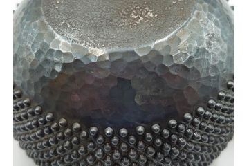 純銀　玉霰　重量 約216g　匠の技が光る急須(銀瓶、横手、煎茶、水注、茶道具、茶器、水差、水指)(R-084504)