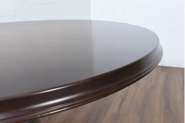 中古　飛騨産業　穂高シリーズ　キツツキマーク　洗練された佇まいが魅力的な丸テーブル(ダイニングテーブル、2人掛け、2人用、カフェテーブル、ラウンドテーブル)(R-084508)