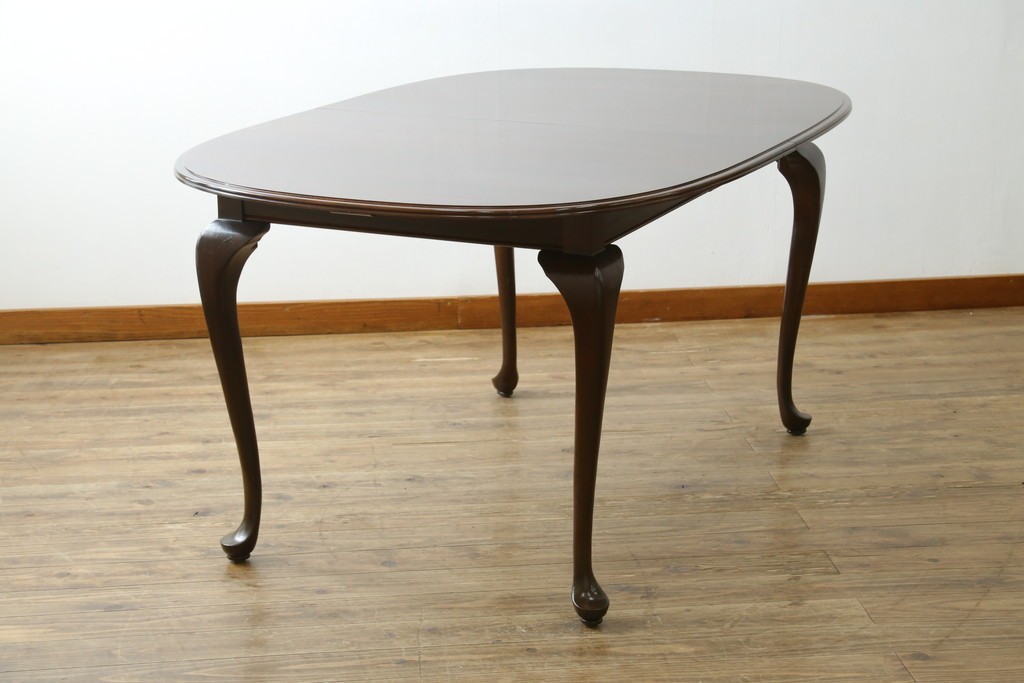 新古　未使用展示品　美品　住宅展示場展示品　ETHAN ALLEN(イーセンアーレン)　猫脚がおしゃれなエクステンションテーブル　(R-084510)